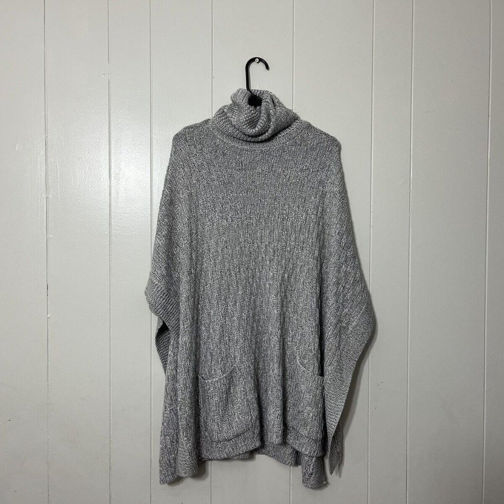 Chicos Turtleneck Poncho Sweater Gray Size S/M